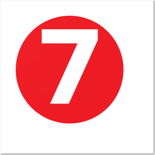 Number 7 Big Red Dot Letters & Numbers Posters and Art